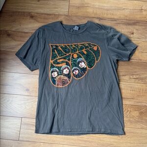 Vintage Band Graphic Tee in Gray Beatles Rubber Soul